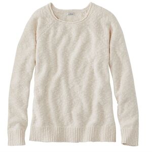 L.L. Bean Cotton Midweight Slub Rollneck Cream Sweater
